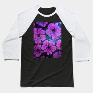 Petunia Flowers Baseball T-Shirt